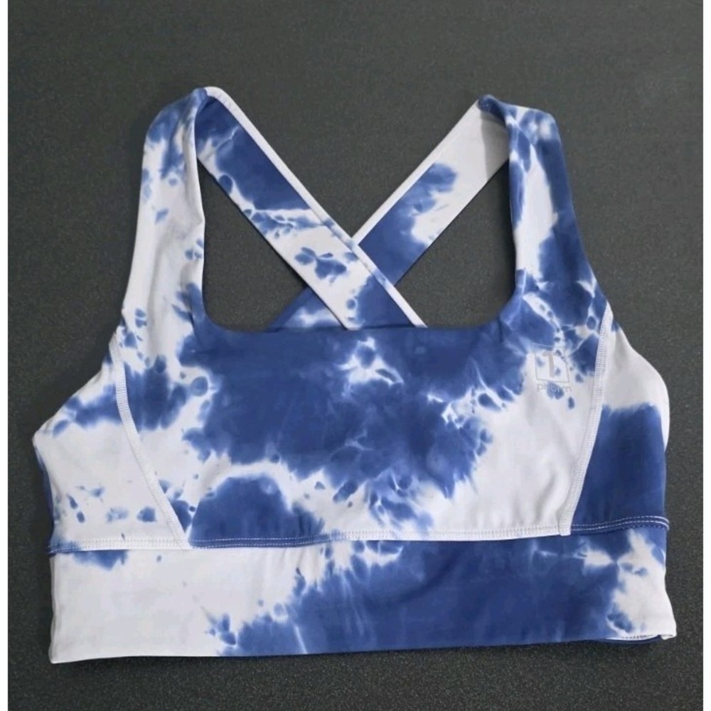 1st Phorm Women's Solstice Bra‎ 2.0 Tie Dye Blue White Crossfit Gym Yoga Active